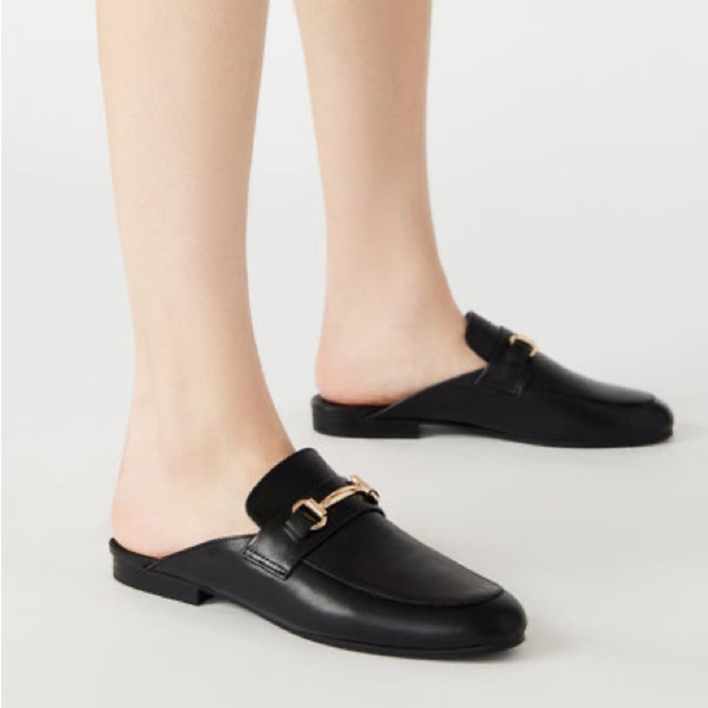 STEVE MADDEN  KANDI BLACK LOAFERS LEATHER SIZE 9.5